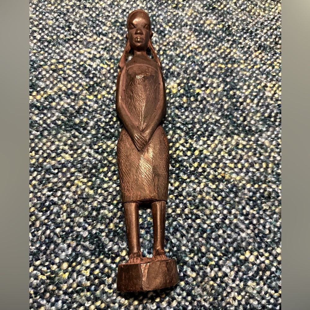 Vintage Solid Ebony Wood Tribal African Sculpture